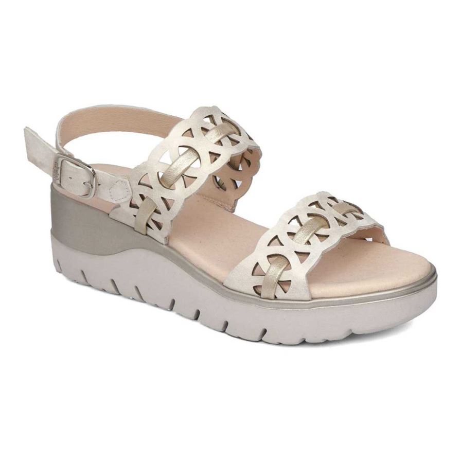 Sandales Compensées Callaghan 26517 Uwanja Beige Femme | UJC-72744017