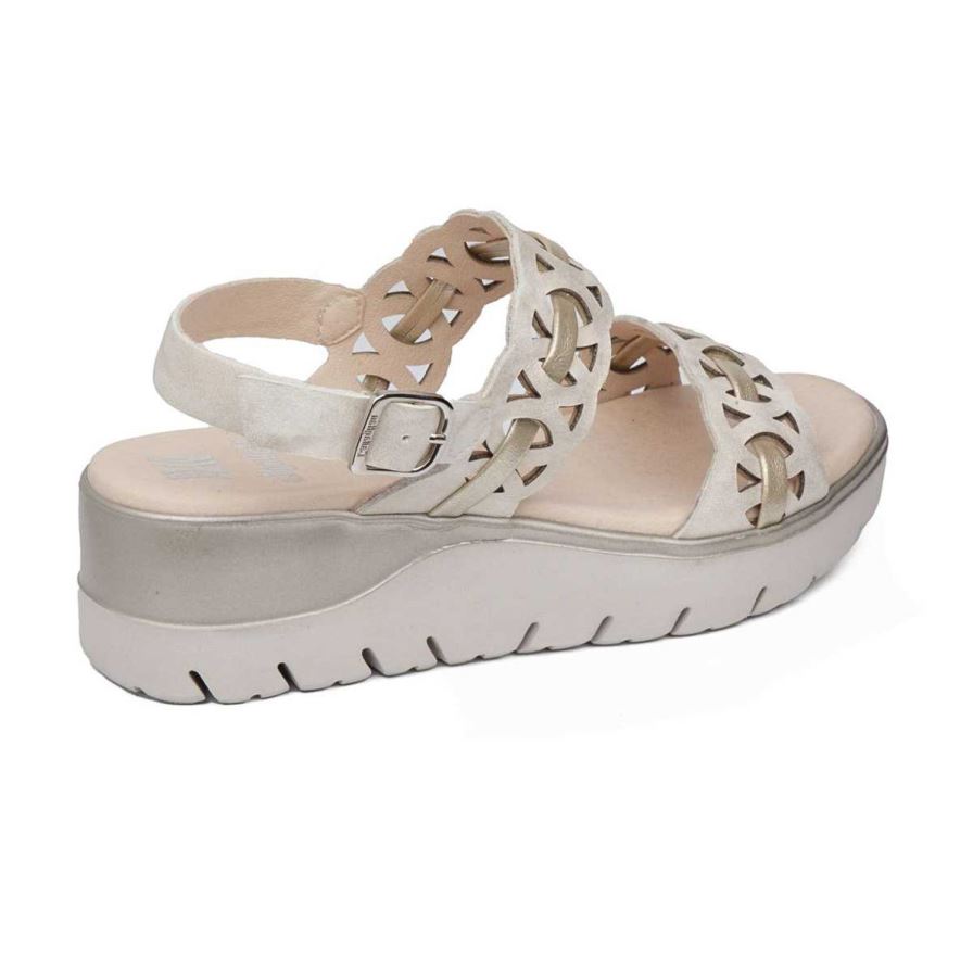 Sandales Compensées Callaghan 26517 Uwanja Beige Femme | UJC-72744017