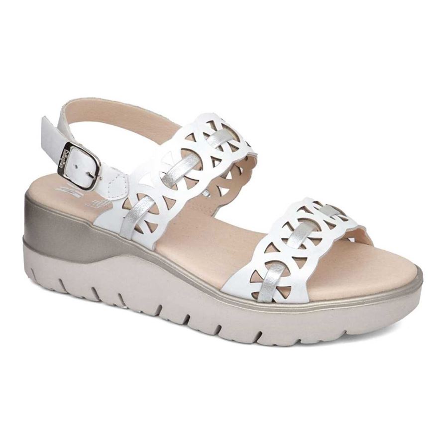 Sandales Compensées Callaghan 26517 Uwanja Blanche Femme | MYM-32501375