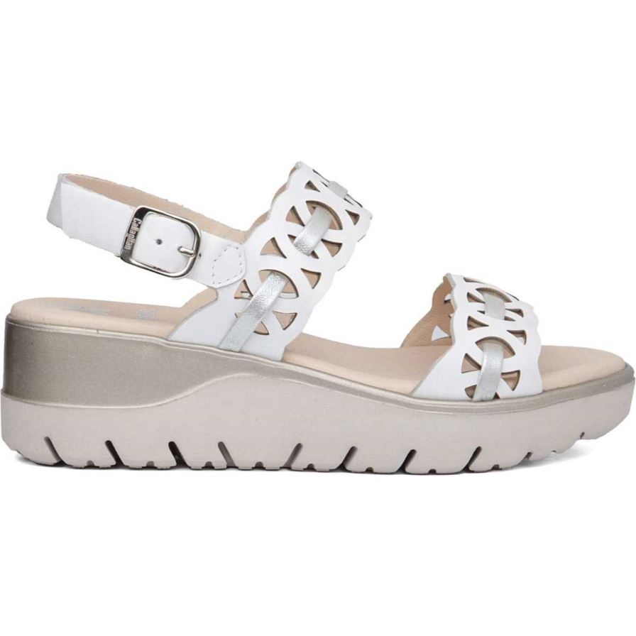 Sandales Compensées Callaghan 26517 Uwanja Blanche Femme | MYM-32501375