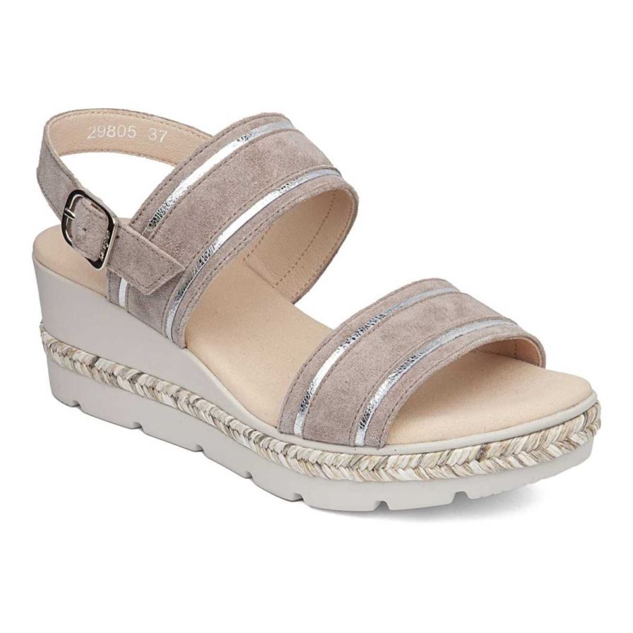 Sandales Compensées Callaghan 29805 Mara Beige Femme | ERJ-88474496