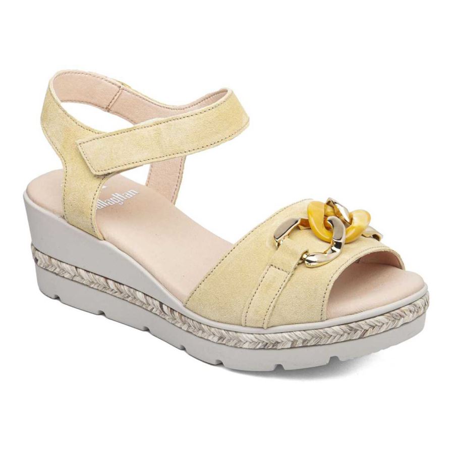 Sandales Compensées Callaghan 29807 Mara Jaune Femme | ZXD-24062634