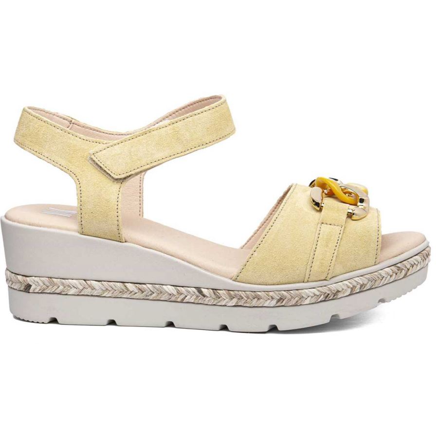 Sandales Compensées Callaghan 29807 Mara Jaune Femme | ZXD-24062634