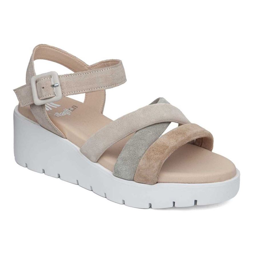 Sandales Compensées Callaghan 32000 Bera Beige Femme | MSF-86982783