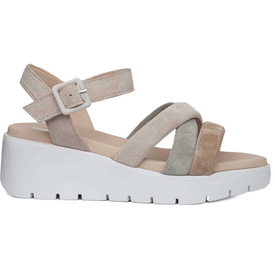 Sandales Compensées Callaghan 32000 Bera Beige Femme | MSF-86982783