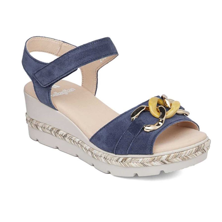 Sandales Compensées Callaghan 29807 Mara Bleu Marine Femme | MEB-57627478