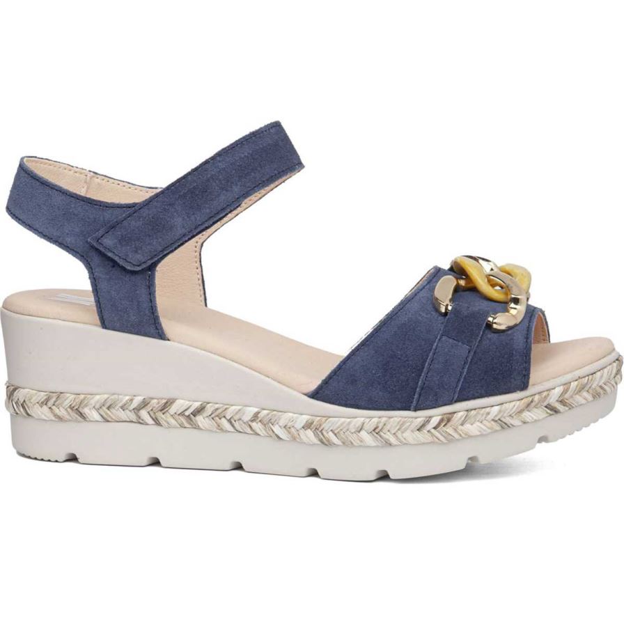 Sandales Compensées Callaghan 29807 Mara Bleu Marine Femme | MEB-57627478