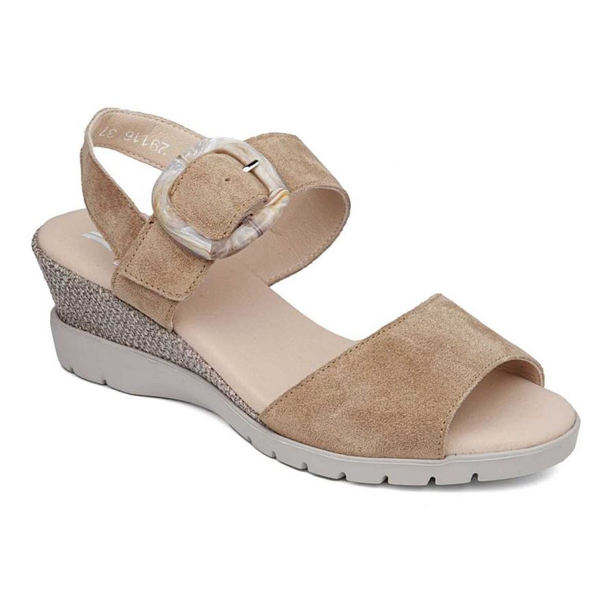 Sandales Compensées Callaghan 29116 Esperanza Beige Femme | IDC-33199816