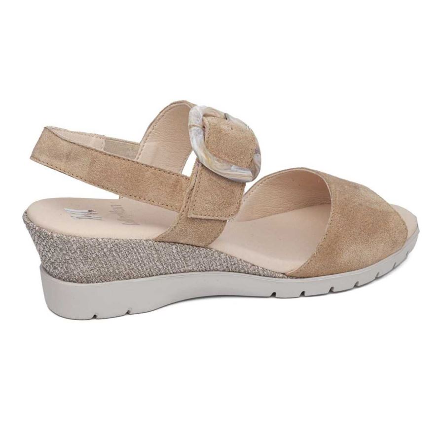 Sandales Compensées Callaghan 29116 Esperanza Beige Femme | IDC-33199816