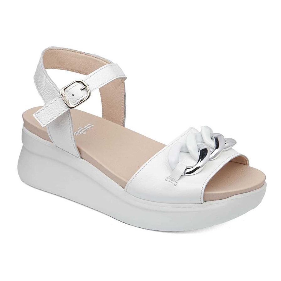 Sandales Compensées Callaghan 29910 Llana Blanche Femme | ALR-41578929