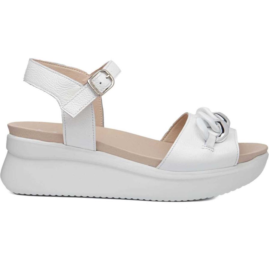 Sandales Compensées Callaghan 29910 Llana Blanche Femme | ALR-41578929